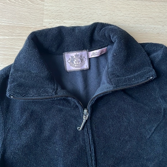 Juicy Couture Cotton Velour Mockneck Track Jacket - Black - Picture 4 of 5